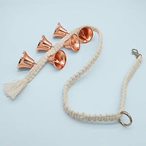 Canine Hanging Doorbells| 6 Canine Potty Coaching Bells| Adjustable Sturdy Braided Rope Door Bell for Canine to Ring to Go Outdoors(rose gold, Giant)