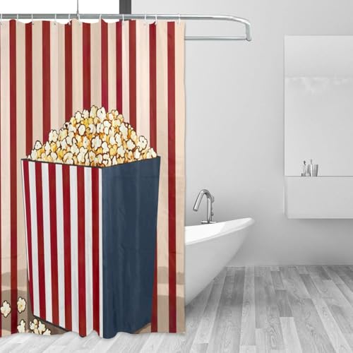 Rideau de douche popcorn polyester 183x183 cm avec 12 œillets