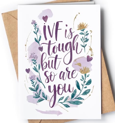 IVF Support Card - Positive Vibes and Encouragement for Transfer Day - Fertility Journey Greeting Card for Women and Friends - IVF Milestone Celebration for Couples - NUM 291