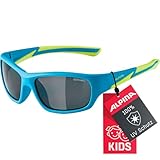 ALPINA FLEXXY KIDS - Verspiegelte und Bruchsichere Sonnenbrille Mit 100% UV-Schutz Für Kinder, blue-matt-lime, One Size