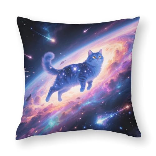 Stellar Cat �����p�N�b�V�����J�o�[ �����` �s���[�V���� ���O���\ �s���[�v���e�N�^�[ ���_�� �N�b�V�����J�o�[ �\�t�g�s���[�P�[�X ���S�n�̗ǂ����J�o�[ �\�t�@�x�b�h�p �ԗp 43.2cmx43.24cm