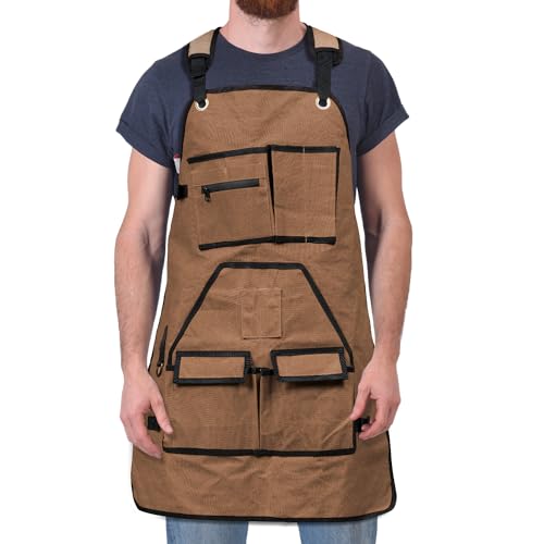 Delantal de herramientas de lona encerada, 33" H x 27" W miniatura 1