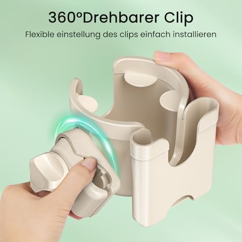 Guiseapue Getränkehalter Rollator: Becherhalter Kaffeehalter Rollstuhl Cup Holder, Rollstuhle Rollatoren Zubehör mit Handy für Senioren, Gehhilfe Flaschenhalter für Kinderwagen, Fahrrad, Knieroller