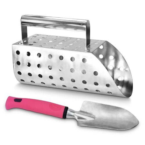 Escavatore di sabbia per la rilevazione dei metalli, Strumento di rilevamento dei metalli in acciaio inox, pala da scavare, pala in acciaio inox a screening rapido (2)