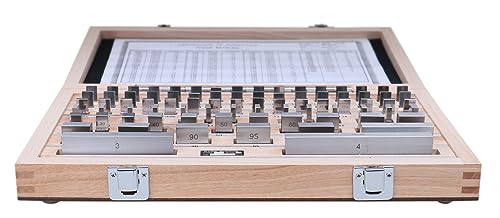 Image of Accusize Industrial Tools Precision 81-Piece Steel Gauge Block Set, Grade B Accuracy, Corrosion-Resistant, P900-S581