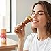 Livronic Kansa Wand for Face,Body & Foot Massager with Teak Wooden Handle Small Bronze Capped Small Kansa Wand for Deep Relaxation 4.5 Cm Natural Brown