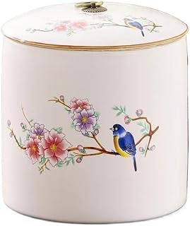 Tea Caddy Ceramic Tea Caddy Large Size Pu'er Tea Cake Storage Caddy Ding Kiln Tea Caddy Matte Sealed Storage Caddy Kitchen Tea Canisters(A)