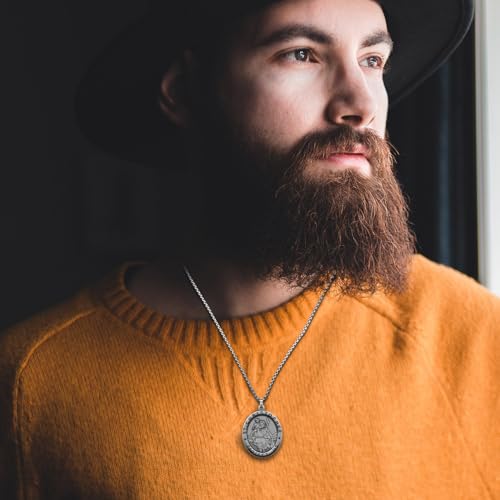 Saint Christopher Necklace St Christopher Medal Bless Safety Religion Pendant Gift for Men, Women, Family, Parent, Friend4