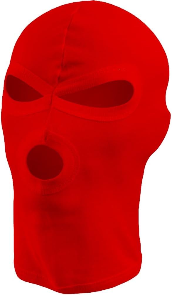 ICECLUB Shop 3 Hole Balaclava Cotton Ski Mask,Face Mask Unisex All Season Motorcycling, Cycling & Outdoor Sports for Men & Women - RED Gear for Skiing, Snowboarding