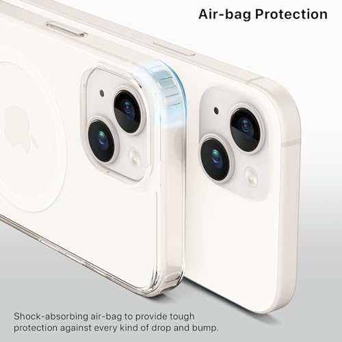 Image of Vaku Luxos Glassy MagPro for iPhone 14 Cover Case, Crystal Transparent, Non-Yellowing, Shockproof, Scratch Resistant, Slim, Thin, Military-Grade Protection Compatible with MagSafe Back Cover