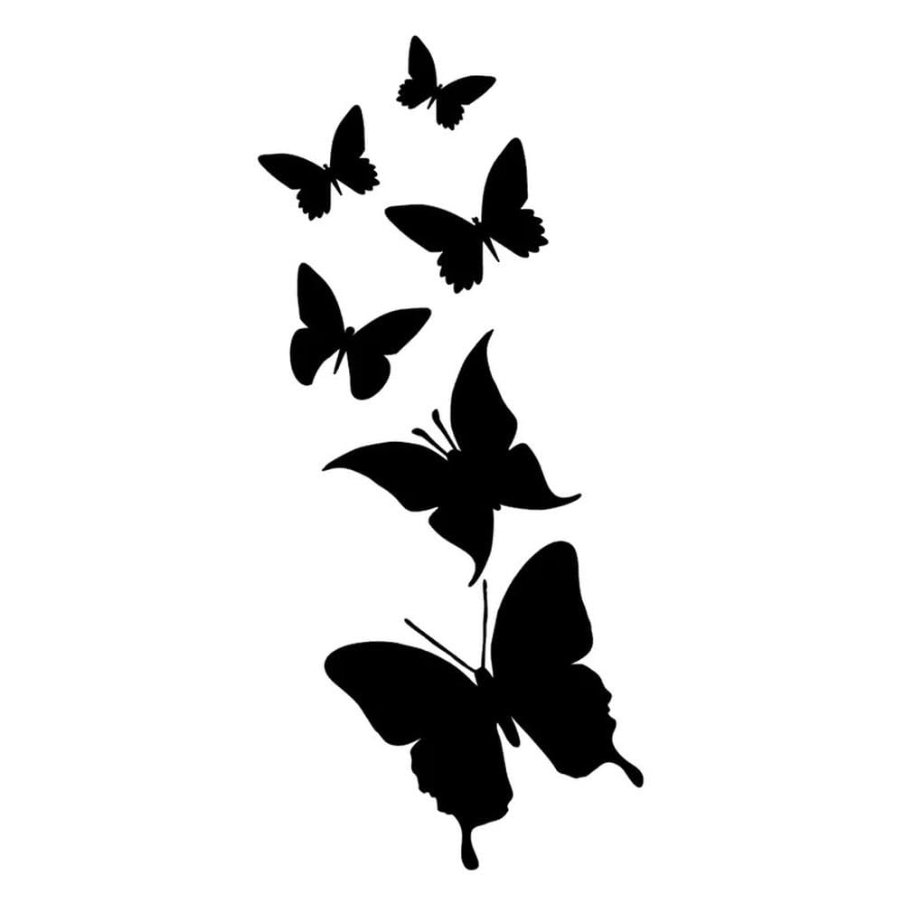 Flyying Butterfly Butterflies Vinyl Decal Car Sticker Waterproof Auto Decors On Bumper Rear Window Laptop(Black)