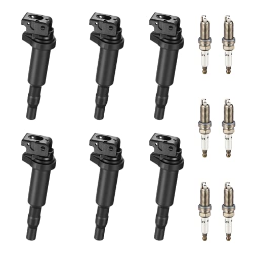 Bdfhyk Ignition Coil Pack And Double Iridium Platinum Spark Plugs Compatible With Bmw 328I Xdrive 528I X3 525I 530I 325I 325Xi 330I 330Xi X3 Z4 X5 3.0L 2.5L L6 0221504470 12120032137 Uf592, Sets Of 6 #TOP5