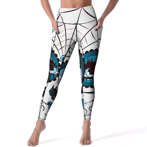 Legging crâne femme taille haute pantalon sport fitness gym S
