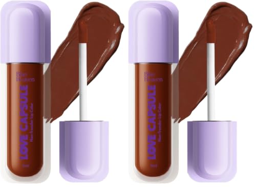 Image of Blue Heaven Love Capsule Non Transfer Lip Colour | Intense Color Payoff | Long Lasting | One Swipe Formula | Liquid lipstick Waterproof & Smudge Proof | Mocha Frappe, 5ml (Pack of 2)