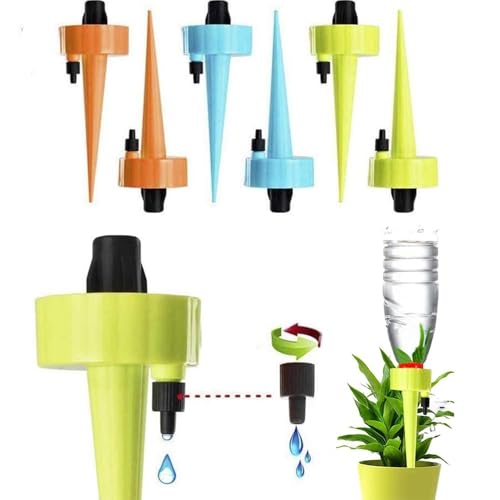Self Watering Spikes For Plants 6Pcs Automatic Plant Waterer With Adjustable Valve Drip Irrigation System Indoor Outdoor Potted Slow Release Devices Vacation Garden