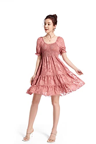 Summer Dresses for Women 2023 Chiffon Floral Prom Dress Smocked Short White Dresses for Graduation2