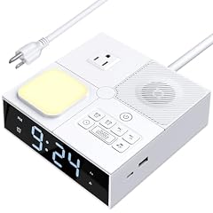 White Noise Sound Machine with Dual Alarm Clock Soft Night Light 41 Non Looping Sounds USB Port