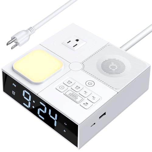 White Noise Sound Machine with Dual Alarm Clock - Soft Night Light 41 Non Looping Sounds USB Port Charger 3 Timers Memory Function 31 Adjustable Volume Sleep Sound Machine for Adult & Home Bedroom