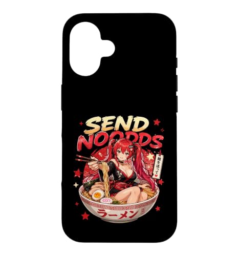 Send Noods Funny Anime Girl Ramen Noodle Lover Case for iPhone 16