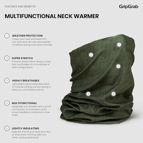GripGrab Multifunctional Neck Warmer Cycling Neck Gaiter Lightweight Breathable Biking Neck Tube Scarf Cycling Scarf Mask2