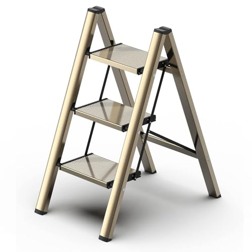 GameGem Scala a 3 Gradini, Sgabello Piegevole con Pedale Largo