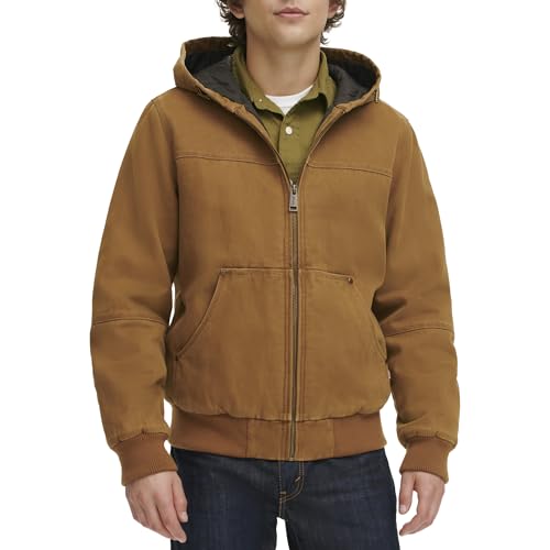 Image of Levi's Men's Workwear Cotton Canvas Hooded Bomber Jacket