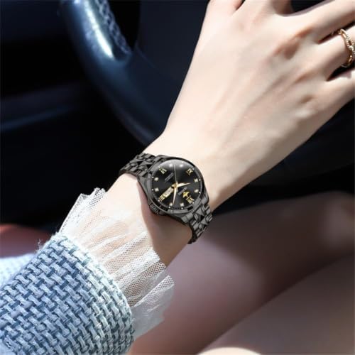 Image of OLEVS Automatic Womens Watch Mechanical Calendar Watches Diamond Fashion Waterproof Female Wrist Watch