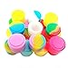 EWELL 100Pcs Non-Stick Silicone Wax Dab Containers 2ml Multi Use Storage Jars Cream Emulsion Bottles Assorted Colors