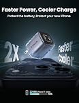 UGREEN Nexode 45W USB C Bloc du chargeur, GaN PPS Double port USB C Chargeur rapide Super Fast Charge 2.0 Plug mural compatible avec Galaxy S26 S25 S24 Ultra S23 A54, iPhone 17 16 Pro Max, iPad, Pixel 10 9 8