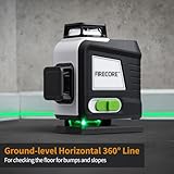 Firecore Laser Level self-Levelling 4 x 360°, Green Laser Line Level for Construction and Alignment, 2 Rechargeable Lithium Batteries, 2 Stands, Remote Control- G60 - Image 3