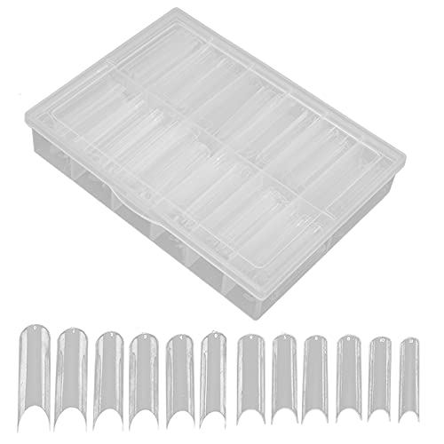 240 Peças de Pontas de Unhas Artificiais Extra Longas - Unhas Falsas Transparentes para Casa, Faça v
