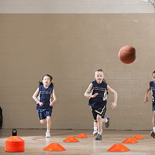 Faxco 60 Pcs Sport Mark Disks With Rack And Net Bag, Soccer Cones For Training, Football, Sports, Field Cone Markers With Shelf Outdoor Games Supplies (Orange) #TOP6