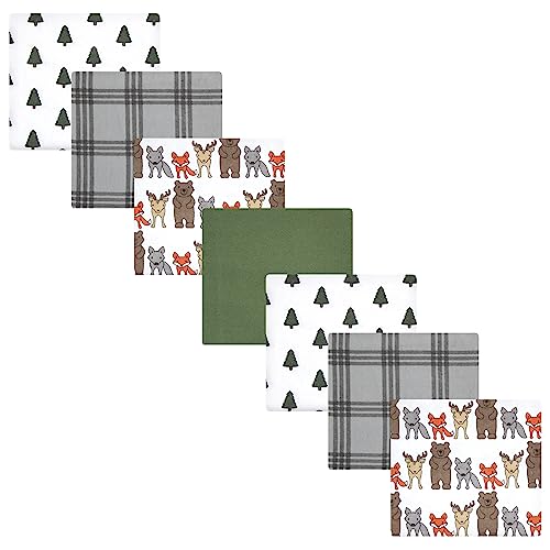 Image of Hudson Baby Unisex Baby Cotton Poly Flannel Receiving Blankets Bundle, Wild Forest, One Size