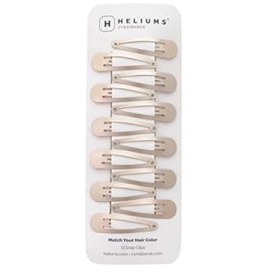 Heliums Snap Clips – Ash Blonde – 5cm Metal Hair Barrettes for Women and Kids, Metallic Finish Blends with Light Blonde Hair Color – 12 Count