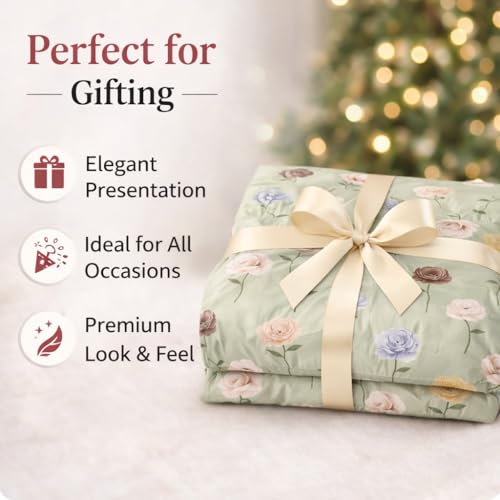 Image of Premium Cotton Dohar for Single Bed | Reversible 3 Layer Lightweight 150 GSM AC Blanket Comforter | Soft Breathable Bedding for Summer & Winter (60x90 Inches)