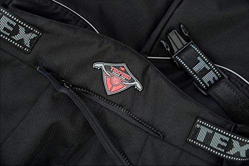 Texpeed Motorradhose Überhose mit protektoren herren und voller Reißverschluss - Textil Wasserdicht Motorroller Motorrad Bikerin Mit Schutz (EN 1621-1) - Schwarz