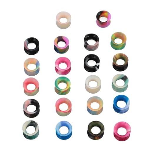 Calibres de brinco de silicone, kit de alongamento flexível de 10 mm, 11 pares de túneis de silicone para cuidados posteriores, Gel de sílica, Sem pedras preciosas