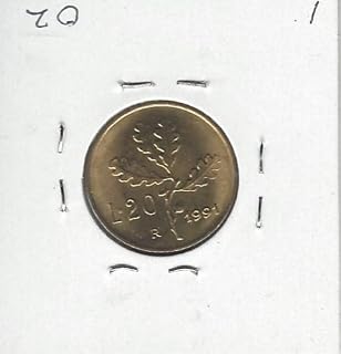 Brilliant Uncirculated 1991 Italy 20 Lire