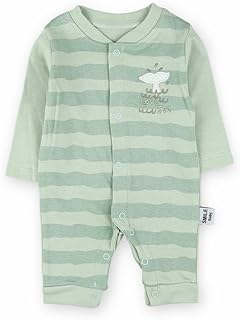 سالوبيت مخطط مصنوع من القطن للأطفال البيبي من لوليا | ناعم ومزود بمسامات للتهوية للأطفال من عمر 0-3 شهور - لون أخضر