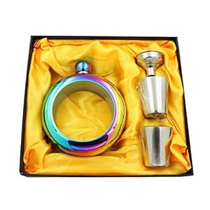 Gift Boxed Flask Armband, Rvs Heren En Dames Armband Heupfles Draagbare 3.5 Oz Armband Armband Cover Rvs Verborgen Wijnfles Trechter Verjaardagsfeestje Club Bar Gift (Color : Multi-colored)