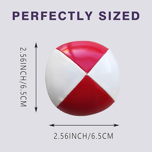 AIYIWREATH Juggling Balls [Pack of 3] for Beginners to Advanced Jugglers - Two Layer Construction- No Bounce Design - Soft and Easy Juggling Kit - Thumbnail 3