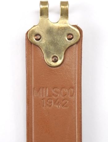 M1907 Military Leather Rifle Sling Marked 1942 Brass Hardware Garand Springfield