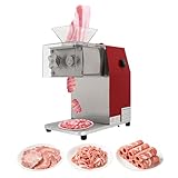 1100W Meat Cutter Machine，Commercial Meat Slicer Cutting Machine with Large Inlet 3.5mm Stainless Steel Meat Slicer Shredder for Cutting Boneless Meat Chicken Lamb Beef, Vertical Operation