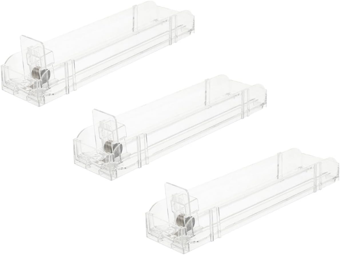 3pcs Automatic Push Dispenser Showcase Transparent Display Rack for Supermarkets Easy to Use and Clean Holder Double-Sided