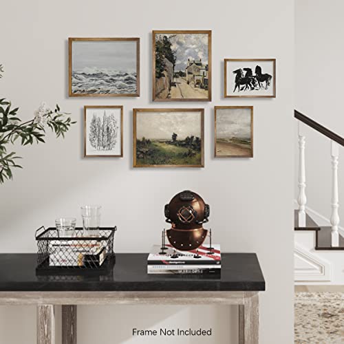 Vintage Farmhouse Plant Wall Decor | Flower Neutral Wall Art For Boho French Country Kitchen Bathroom Bedroom Picture Poster Print I Collage Room Decor Aesthetic Botanical Cottagecore 6 Set Unframed #TOP3