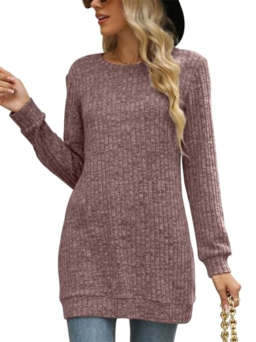 Image of Sweaters for Women Long Sleeve Crewneck Sweatshirt Loose Casual Tunic Tops