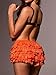 Women's Y2K Lace Ruffer Shorts Sexy Boyshorts Layered Pumpkin Skirt Cute Sweet Pettipants Orange
