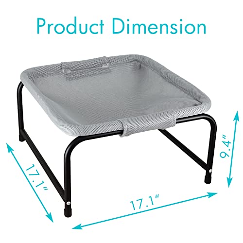 Phyex Cat Bed Elevated Pet Hammock For Kitty Cat Small Dog, Easy Assembly Raised Cat Cot For Indoors & Outdoors, Square Gray #TOP1