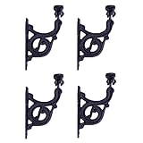 Renovator's Supply 4 Stair Hand Rail Bracket Black Wrought Iron