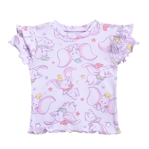 Image of Disney Girls' 2-Piece T-Shirt and Shorts Set for Baby & Kids | 2-Piece Coordinated Set, Comfortable Ribbed Knit, Easy Pull-On Elastic Waist, Soft Cotton Blend Fabric